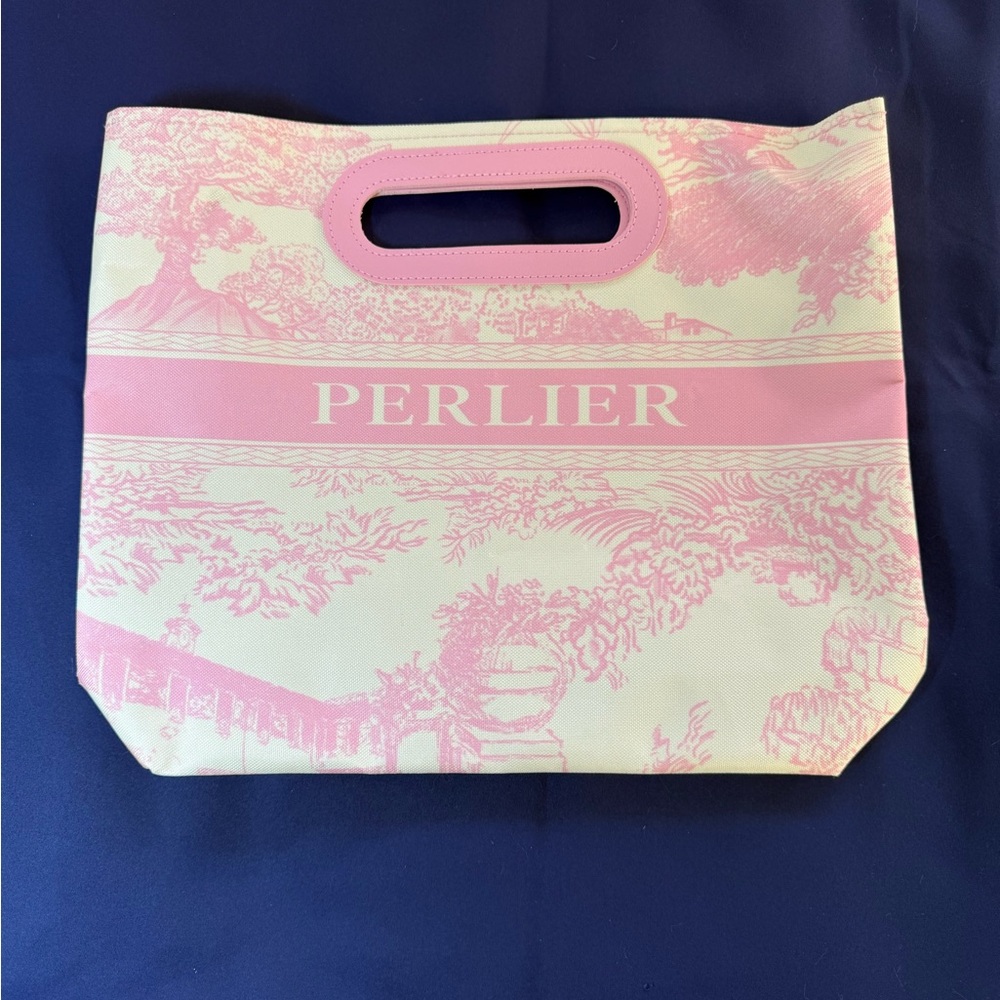Perlier Pink and Cream Tote Bag